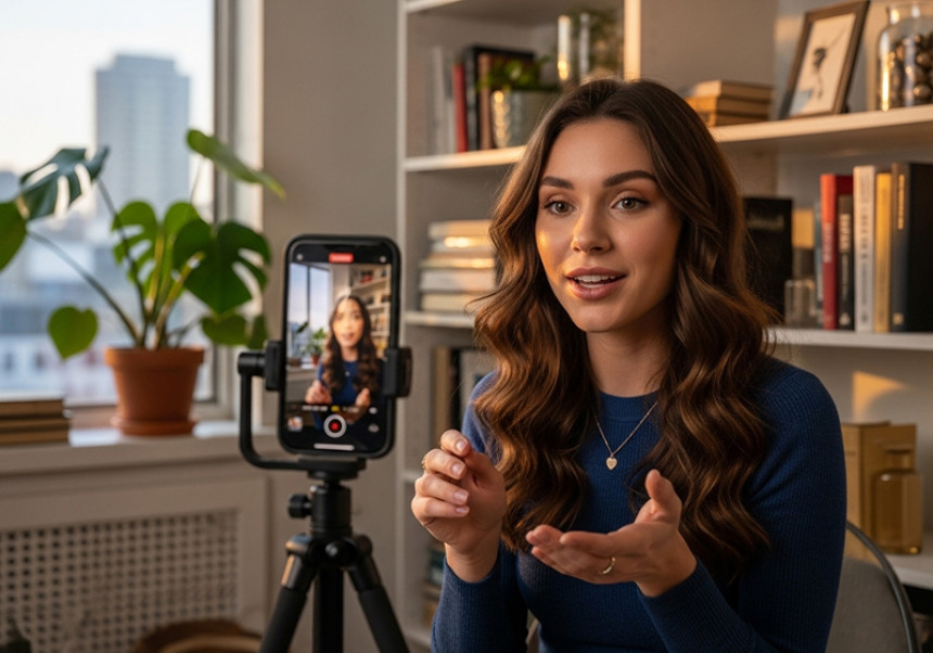 Content creator building passive income through social media in 2025