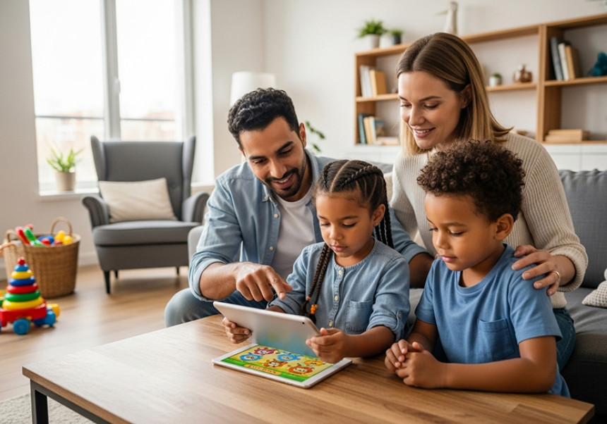 "Digital parenting trends 2025 parents balancing screen time for children globally"