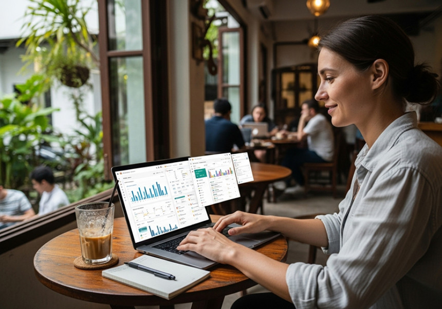 Freelancer earning money online in 2025 using global remote work platforms
